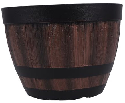 FUNOMOCYA Blumenübertopf Aus Kunstharz Für Outdoor Sukkulenten-blumentopf Mit Rustikalem Design Terrassen-blumentopf Für Garten Und Hof