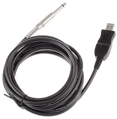 Abaodam 3m Usb Guitar Cable for Compatible Guitar Bass to Usb Link for Pc Recording Sessions Material Ensures Stable Connection