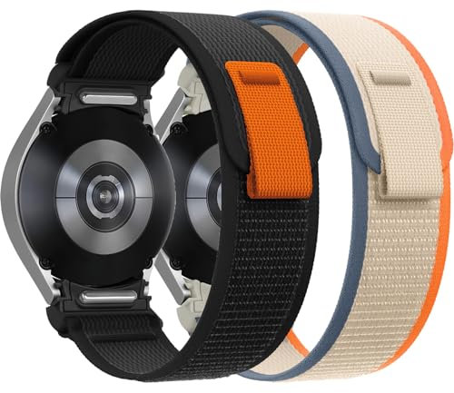 Trail Loop per Samsung Galaxy Watch 7/6/5/4/FE 40 mm 44 mm, 6 Classic 47 mm, 4 Classic 46 mm 42 mm, 5 Pro 45 mm – One Click Nylon Sport Cinturino per uomo