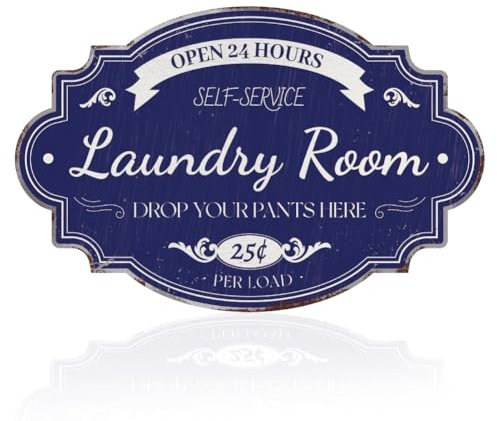 Cartel de metal vintage para cuarto de lavado, póster retro para decoración de pared del hogar, 20,3 x 30,5 cm