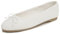 Feversole Women's Fashion Round Toe Ballet Flat Pumps Comfort Bow Tie Dolly Shoes White Texture Vegan Leather UK 5