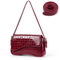 Etercycle Umhängetasche Damen, PU Leder Crossbody Bag mit 2 Schultergurt Vintage Handtasche Y2K Schultertasche für Frauen Trendy Taschen (Krokodilrot)