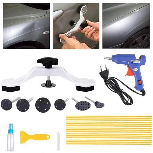 Outils Débosselage Carrosserie,Kit de Réparation de Dent de Carrosserie avec Bâtons de Colle et Pistolet à Colle pour Réparer Bosses Carrosseries et Portes Voiture Ainsi Bosses Réfrigérateur