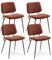 COLAMY Esszimmerstühle 4er Set, Moderner Küchenstühle, Esszimmerstuhl, Polsterstühle, Esstisch Stühle, Stühle Esszimmer, Mittagessenstühle, Stoff, Metallbeine, Orange