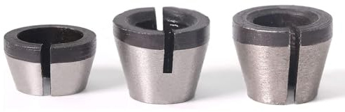 HaoTrade 3 Stück Oberfräsen Spannzangenfutter, 6mm, 6,35mm, 8mm | Spannzangen Adapter, Chuck Collet Adapter, Spannzangen Ersatzteile für Fräser Spannhülse Spannmutter Oberfräse Zubehör