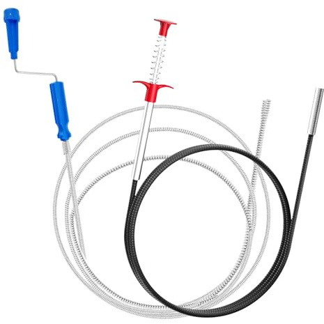 2Stk Abflussreiniger Spirale Abfluss Rohrreinigung 3m,Krallengreifer 90cm,Abflussspirale Rohrreinigungsspirale Toilette,Flexibel Greifkralle Greifer,Rohrreiniger Spirale Für Waschbecken Abwasserkanäle