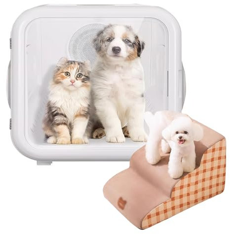WENMEE Asciugatrice Ultra Silenziosa da 45 Db per Cani E Gatti - Soffiatore A Basso Rumore, per Razze Piccole/Grandi