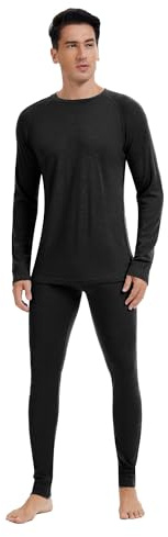 Men's 100% Merino Wool Base Layer Set - Active Thermal Underwear | Long Johns for Men, Winter Thermals, Skiing & Snowboarding, Cold Weather Activities