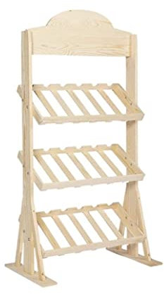 Porte-Bouteilles de vin à 3 Niveaux en Bois If, présentoir pour 18 Bouteilles, étagère décorative européenne créative, Rangement pour la Maison (Couleur : C) (F)