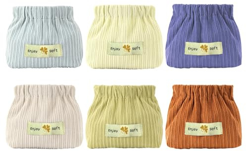 Tefola 6 x elastische Aufbewahrungstasche aus Kordsamt, Schrapnell, tragbare Tasche, Kordsamt, elastischer Haargummi-Organizer