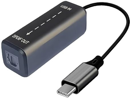 GLHONG USB C to TosLink SPDIF Adapter Cable, Type C Male to TosLink PCM Female Digital Optical Audio Adaptor Cord for Laptop Computer PC PS5/PS4,Echo Wall, Amplifier, DAC (NOT for TV) (USB C)
