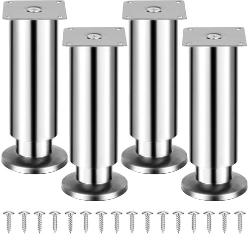 Torven 4er-Set Edelstahl Möbelfüße (250kg Traglast), Möbelfüße Verstellbar