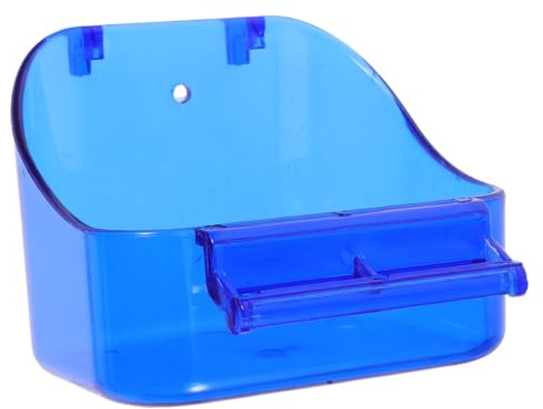 COOPHYA Vogelbadewanne für Käfig Praktische Blaue Papagei Badebox aus Langlebigem Geruchsfreiem Material Einfach zu Reinigen als Sandbad und Stresslösung für Vögel
