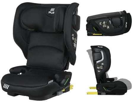 PLAY Silla de coche Two I Size con isofix, grupo 2/3 para niños de 3 a 12 años o altura 100-150 cm (Black Safe&Go)
