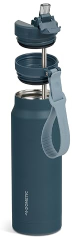 Dometic 34oz Insulated Sip Bottle | Stainless Steel Drinkware with Covered Sip Straw Lid | Ocean