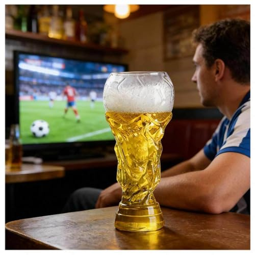 WXJHNYBS Boccali Birra per Coppa Del Mondo, 800ml Tazza Trofeo Calcio, Bicchiere Originale Birra per Birra e Cocktail