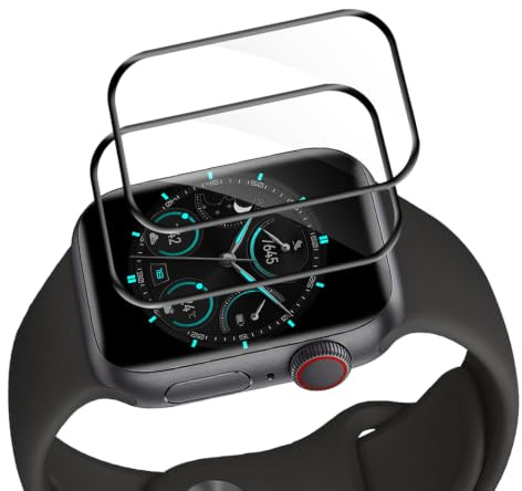 Cable Leader Schutzfolie für Panzerglas für Apple Watch Series 7/8/9 41mm, | 2 Stück 3D Kante Schutzglas, Sensitive Touch, Anti-Kratzfest, Blasenfreie, 0,15mm HD Klar Apple Watch 41mm Displayschutzfolie