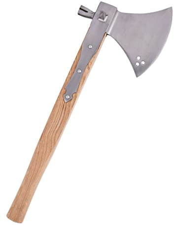 Ulfberth Mittelalter Schlachtaxt mit Hammer, 16. Jahrhundert, 44cm ULFBERTH Wikinger Reeactment Axt Axe echt Erwachsene Metall