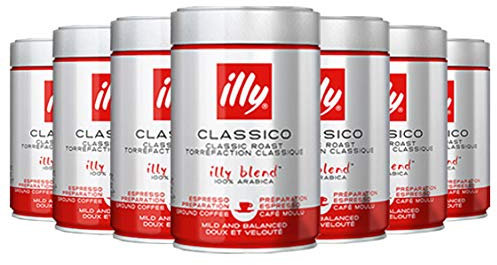 7x illy ESPRESSO Gusto Morbido (gemahlen / 250g Dose)