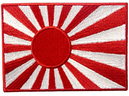 Japanische Marine Flagge Aufgehende Sonne Flicken Bestickter Aufnäher zum Aufbügeln/Annähen