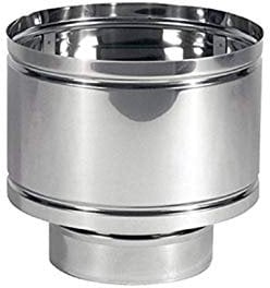 Fumaiolo a botte 4 venti inox base tonda innesto M maschio (150mm)