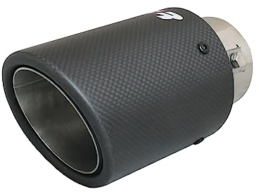 Simoni Racing Auspuffblende Rund/Schräg Matt-Karbon+Edelstahl - Ø89xL155mm - Anschluß 36-60mm