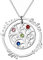 Collier 4 Prenom Personnalisé Pendentif Arbre de Vie Anneau Rond Gravé avec Nom Initiale