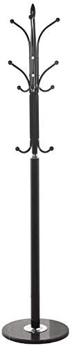 DRW Porte-Manteau sur Pied en métal avec Base en marbre Noir 36 x 175 cm