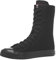 rismart Donna Tela Stivali Metà Polpaccio Punk High Tops Stringate Scarpe(Nero,38 EU)