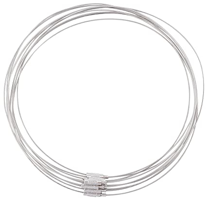 NBEADS Collar de Alambre, 10mentos de 18 pulgadas de Alambre deo con Cierre de Tornillo para Hacer Joyas de Bricolaje, Plata