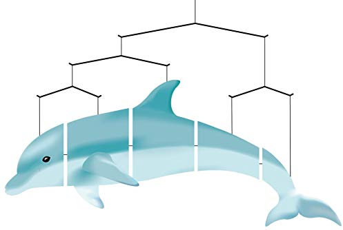 HQ HIGH QUALITY DESIGN Windspiration - Ocean Mobile: Dolphin, UV-beständige und wetterfeste Windspiel Deko für Garten, Terrasse und Balkon, komplett montiert - L50xT80cm, inkl. Aufhängung