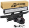 Willpower 126 W 50,8 cm LED-Lichtleiste + 58,4 cm Nummernschildhalter Universal Aluminium + Kabelbaum Kit Mount Bull Bar Front Bumper Nummernschildrahmen für Off-Road-Arbeitslicht