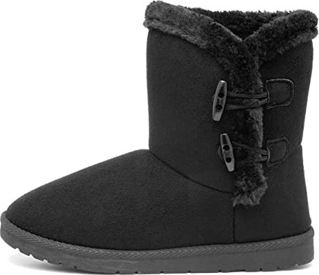 Lilley Moira Womens Black Faux Fur Ankle Boot - Size 7 UK - Black