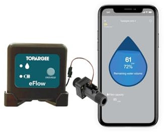 Topargee Bluetooth Water Tank Gauge - Real-Time RV, Caravan & Boat Accessory - Accurate RV Water Tank Level, Flow Monitoring (Liters/Gallons), Easy Setup, Tracks Usage, Memory Storage, App Integration