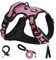 NESTROAD Pettorina ad h per Cane Antifuga Taglia Media Rosa, Imbracatura Cane Anti Tiro per Cani con Collo 33~43CM Petto 43~64CM, Cintura Sicurezza Cani Auto, Accessori Cani Essenziali