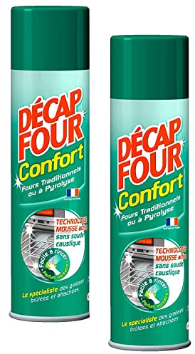 Decap Four Lot de 2 Aérosols 500 ml Nettoyant Ménager pour Fours traditionnels ou à Pyrolyse Mousse