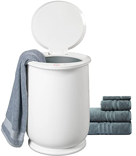Homewerks Towel Warmer, Luxury Towel Warmer Fits Two Large Bath Towels for Bathroom or Spa, Blanket Warmer, Bucket Style, White Auto Shut Off 60 Minute Timer