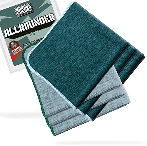 Garage Freaks Auto Mikrofasertuch 6er Pack - Allrounder Profituch 40x40cm, 380 GSM - Das universal Autotuch für Innenraum und Lackpflege oder als Poliertuch - 6er Set