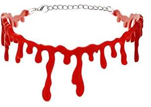 Blut Tropfen Vampir Choker, Unheimlich Blutkette für Halloween Kostüme & Party Supplies