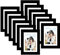Picrit Lot de 12 cadres photo sous verre de 10,2 x 15,2 cm avec passe-partout ou 10,2 x 15,2 cm sans passe-partout, pour montage mural ou affichage sur table, noir.