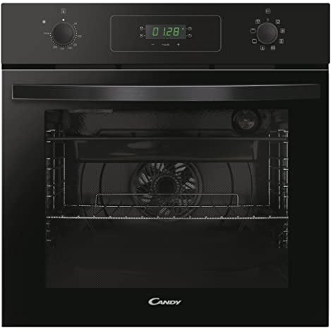 Candy Idea FIDCP N615 L, Horno Multifunción, 65L, 1 Bandeja y 1 Rejilla, Ventilador Radial, Limpieza Aquactiva, Convección + Ventilador, 8 Funciones, Mandos Push&Pull, Puerta Doble Cristal, Negro