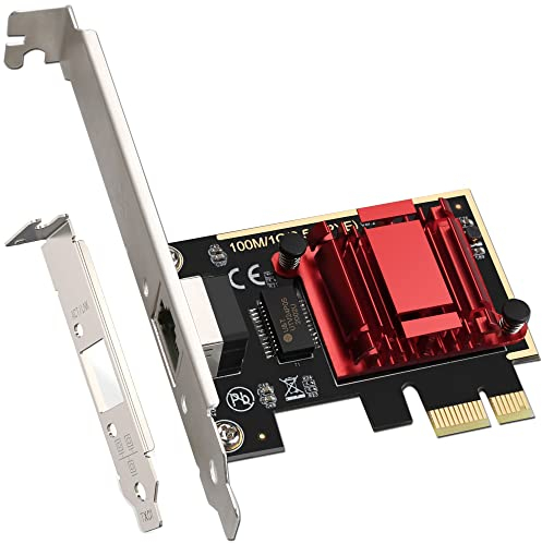 2,5 GBase-T Ethernet-Adapter - PCIe Gigabit-Netzwerkkarte mit RTL8125B-Chipsatz, RJ45-Anschluss, PXE & Wake-On-LAN, kein Disk, Low-Profile-Halterung, kompatibel mit Windows/Linux/DOS/Mac/Freebsd