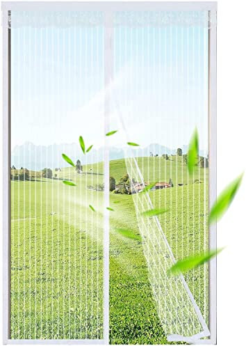 Moustiquaire Porte Fenetre Magnétique 120x230cm,Rideau Anti Mouches Anti Moustique Avec Ruban Adhésif,Fermeture Automatique,Moustiquaire Porte Aimantée pour Porte d Entrée Intérieur/Patio/Coulissante