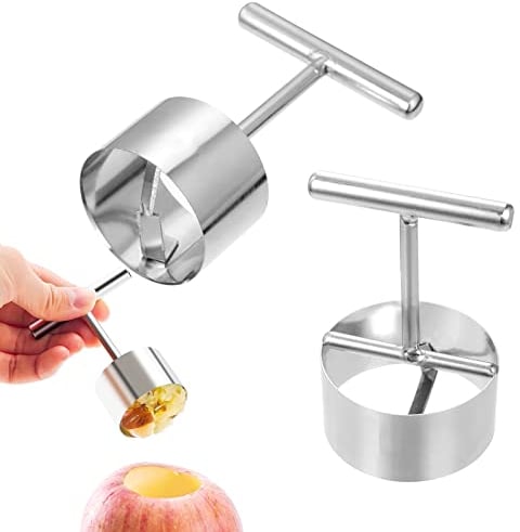 2 Pcs Stainless Steel Apple Pear Corer,Burger Press, Burger Maker PressTool for Kitchen Dinners