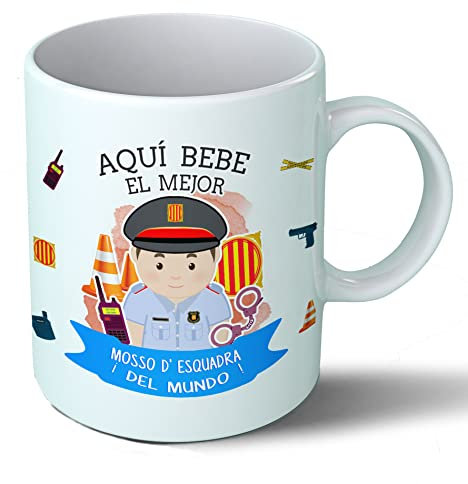 Planetacase Taza Mosso d'Escuadra - Regalo Original - Cerámica 330 mL - Taza Desayuno Apta para Microondas y Lavavajillas - Resistente a Lavados