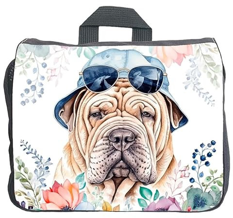 Cadouri Hundezubehörtasche mit Shar Pei - Aufbewahrungstasche mit Hunderasse für Hundebesitzer - originelles Geschenk - handgefertigt