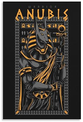 Anubis Horus Poster mit antiker griechischer Mythologie, Wandkunst, Gemälde, Poster, Leinwanddruck, Poster, Kunstwerke, Raumdekoration, 50 x 75 cm, 4 Stück