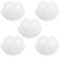 WHJY Lot de 5 assiettes en céramique rose avec fleurs de cerisier blanches, assiettes à sauce/assaisonnement, plats à sushi, bol à trempette de soja, dessert, assiettes d'apéritif, plat de service