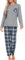 MoFiz Pyjama Femme Hiver Ensemble de Pyjama Noel Confortable Haut Manche Longue Bas Pyjama Femme à Carreaux 781-56 L