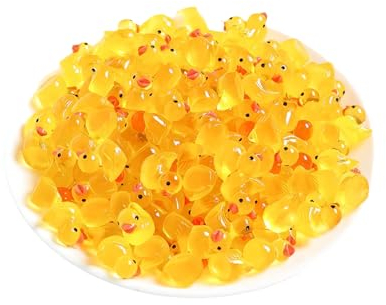 100 Stück Mini Harz Enten,Enten Mini Tierfiguren,Mini Enten Figuren Miniatur Enten,DIY Potting Micro Landschaft Dekorationen Lieferungen